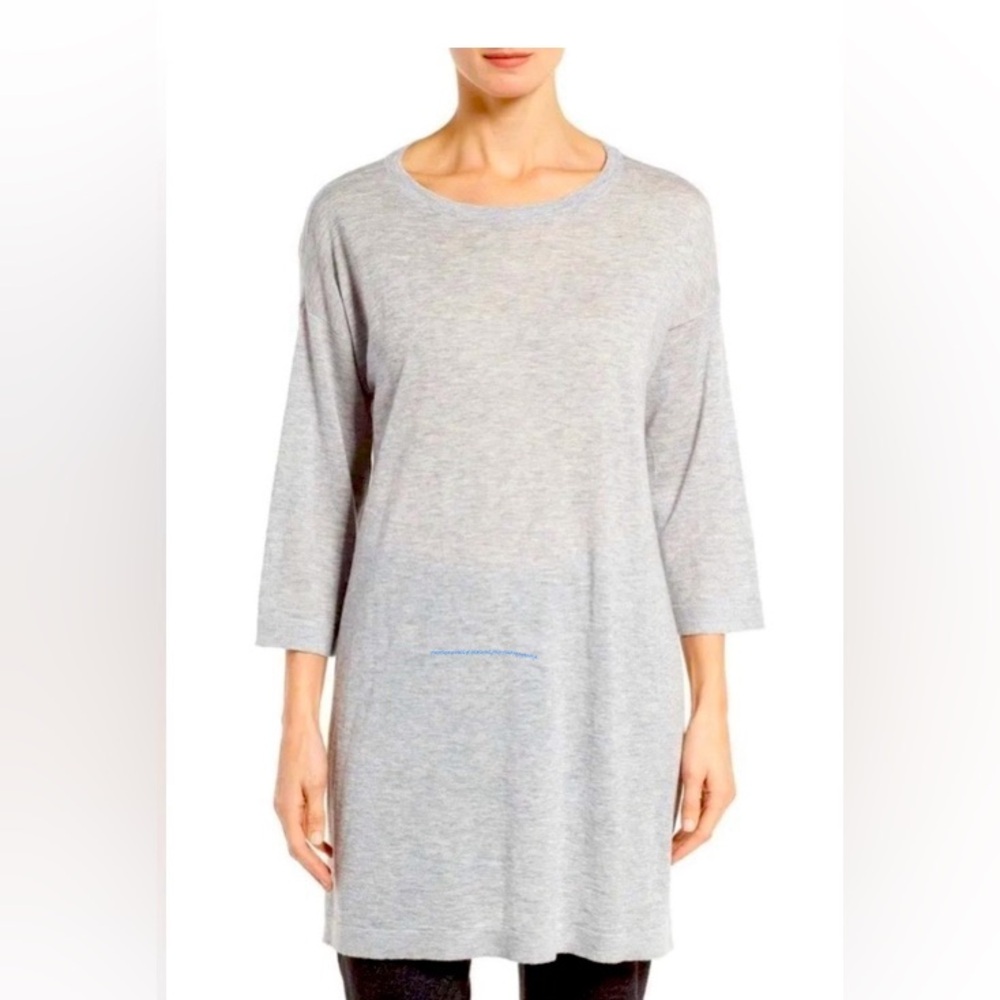 New with tags XL Eileen Fisher dark pearl grey tencel alpaca bateau tunic